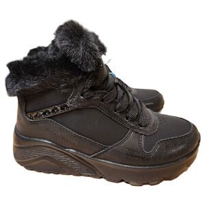 Skechers Street Uno Lite Comfurt Collar Girls Shoes Size 11 Black NIB